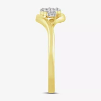 Diamond Blossom Womens 1/6 CT. T.W. Lab Grown White 10K Gold Midi  Cocktail Ring