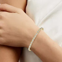 (G/Si2) 10 Ct.T.W. Lab Grown White Diamond 10K Gold Round 7.25 Inch Tennis Bracelet