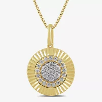 Diamond Blossom Womens 1/4 CT. T.W. Lab Grown White Diamond 14K Gold Over Silver Sterling Silver Pendant Necklaces