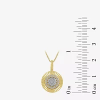 Diamond Blossom Womens 1/4 CT. T.W. Lab Grown White Diamond 14K Gold Over Silver Sterling Silver Pendant Necklaces