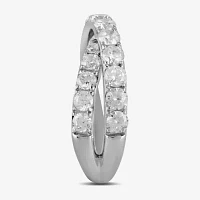 Womens 2 CT. T.W. Lab Grown White Diamond Sterling Silver Crossover Cocktail Ring