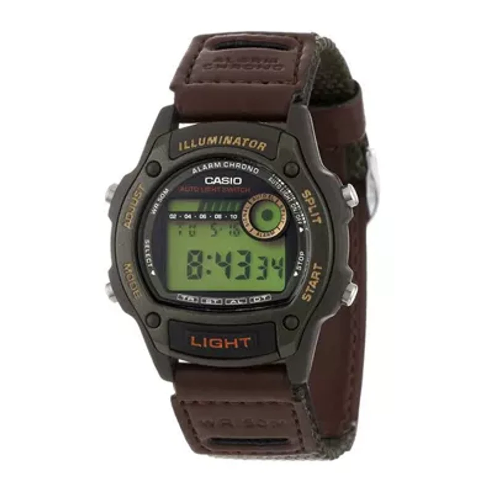 Casio® Illuminator Mens Brown Nylon/Leather Strap Sport Watch W94HF-3AVOS