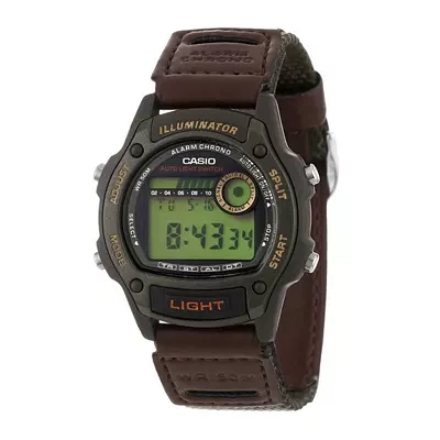 Casio® Illuminator Mens Brown Nylon/Leather Strap Sport Watch W94HF-3AVOS