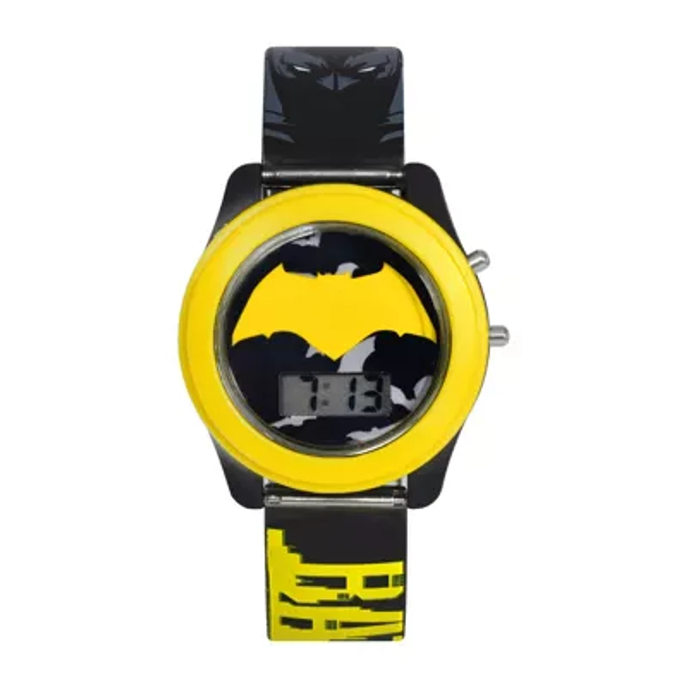 DC Comics® Batman vs. Superman LCD Flash Dial with Printed Yellow Batman Watch