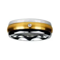 Mens 8mm Cobalt with 10K Yellow Gold Inlay Wedding Band