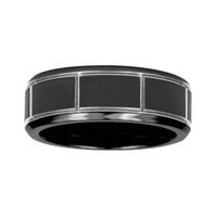 Mens 8mm Black Titanium Wedding Band