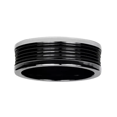 Mens 8mm Black Titanium Wedding Band