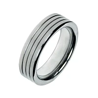 Mens 7mm Groove Cobalt Wedding Band