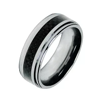 Mens 8mm Cobalt with Carbon Fiber Wedding Band