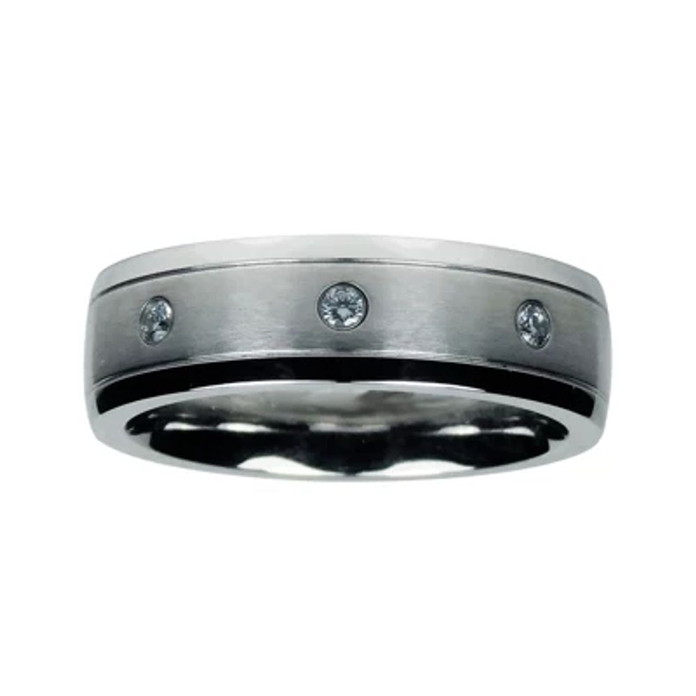 Mens 1/10 CT.T.W. Natural Diamond Cobalt Wedding Band