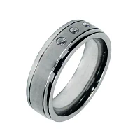 Mens 1/10 CT.T.W. Natural Diamond Cobalt Wedding Band