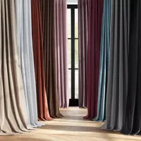 Fieldcrest Luxury Plush Washed Cotton Velvet Energy Saving 100% Blackout Rod Pocket Back Tab Single Curtain Panel