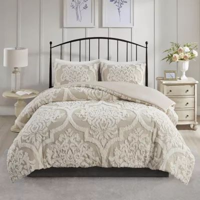 Madison Park Aeriela 3-pc. Damask and Scroll Cotton Comforter Set