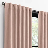 Fieldcrest Luxury Alden Linen Energy Saving 100% Blackout Rod Pocket Back Tab Single Curtain Panel