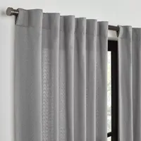 Fieldcrest Luxury Cotton Texture Light-Filtering Rod Pocket Back Tab Single Curtain Panel