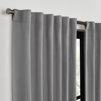 Fieldcrest Luxury Cotton Texture Energy Saving 100% Blackout Rod Pocket Back Tab Single Curtain Panel