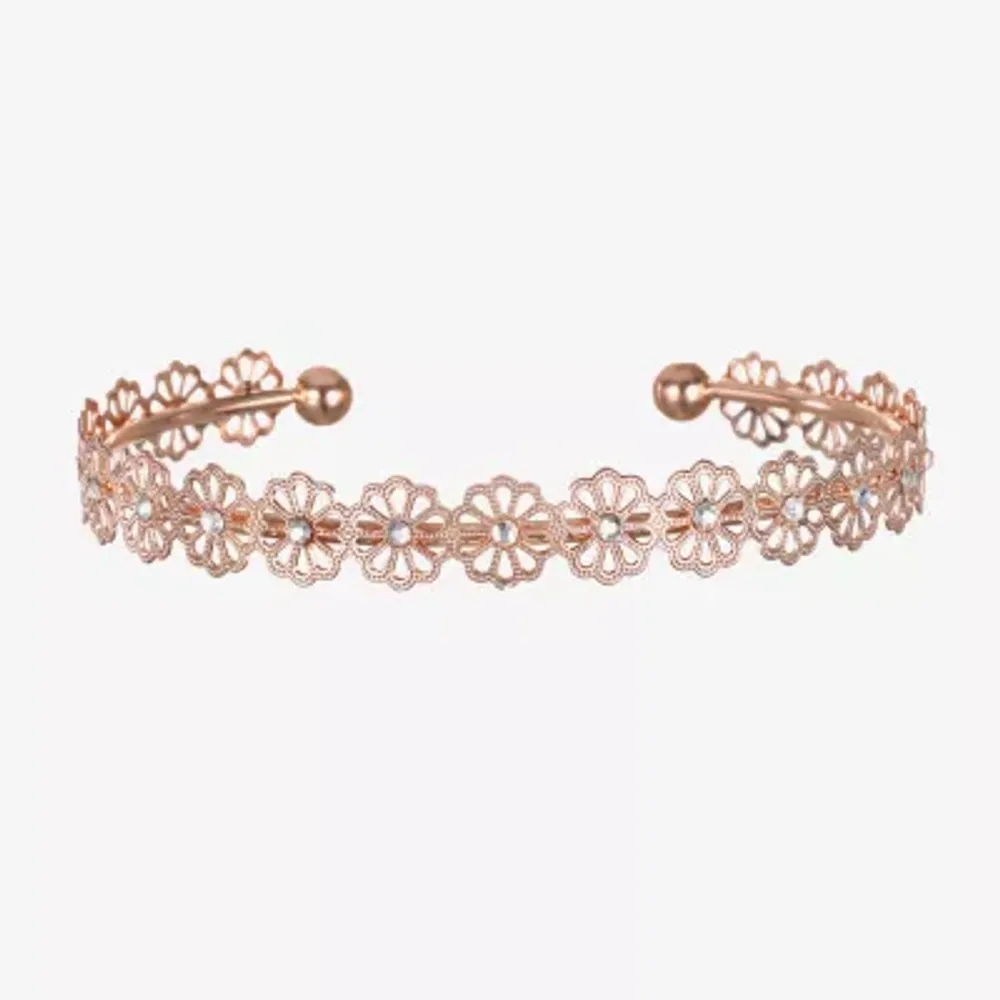 Bijoux Bar Delicates Link Flower Cuff Bracelet