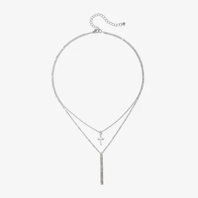 Bijoux Bar Cross Chain Necklace