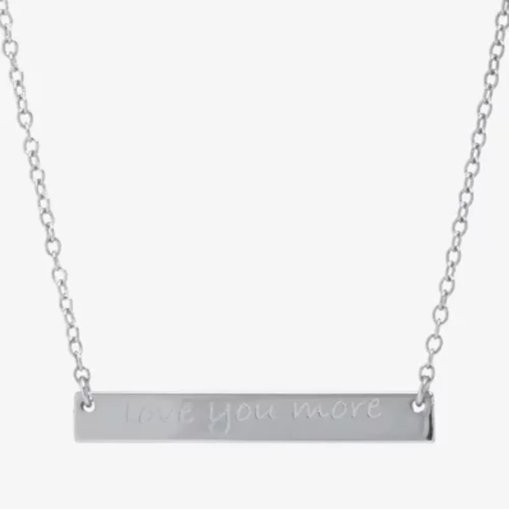 Silver Treasures Sterling Silver 16 Inch Cable Bar Pendant Necklace