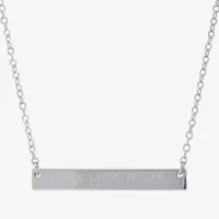 Silver Treasures Sterling Silver 16 Inch Cable Bar Pendant Necklace