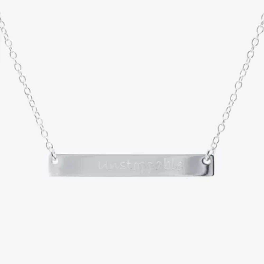 Silver Treasures Womens Sterling Silver Bar 16 Inch Pendant Necklace