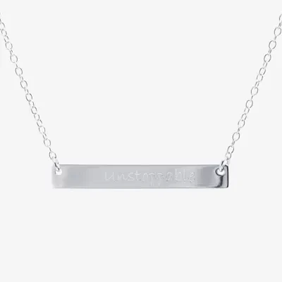 Silver Treasures Womens Sterling Silver Bar 16 Inch Pendant Necklace