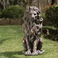 Glitzhome 20.75"H Mgo Standing Lion Figurine