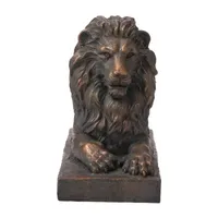 Glitzhome 21.75"L Mgo Lying Guardian Lion Figurine