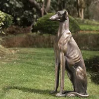 Glitzhome "30.25""H Mgo Sitting Greyhound Dog" Figurine