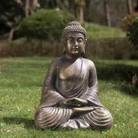 Glitzhome 19"H Mgo Meditating Buddha Figurine