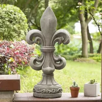 Glitzhome 27.25"H Mgo Fleur De Lis Garden Figurine