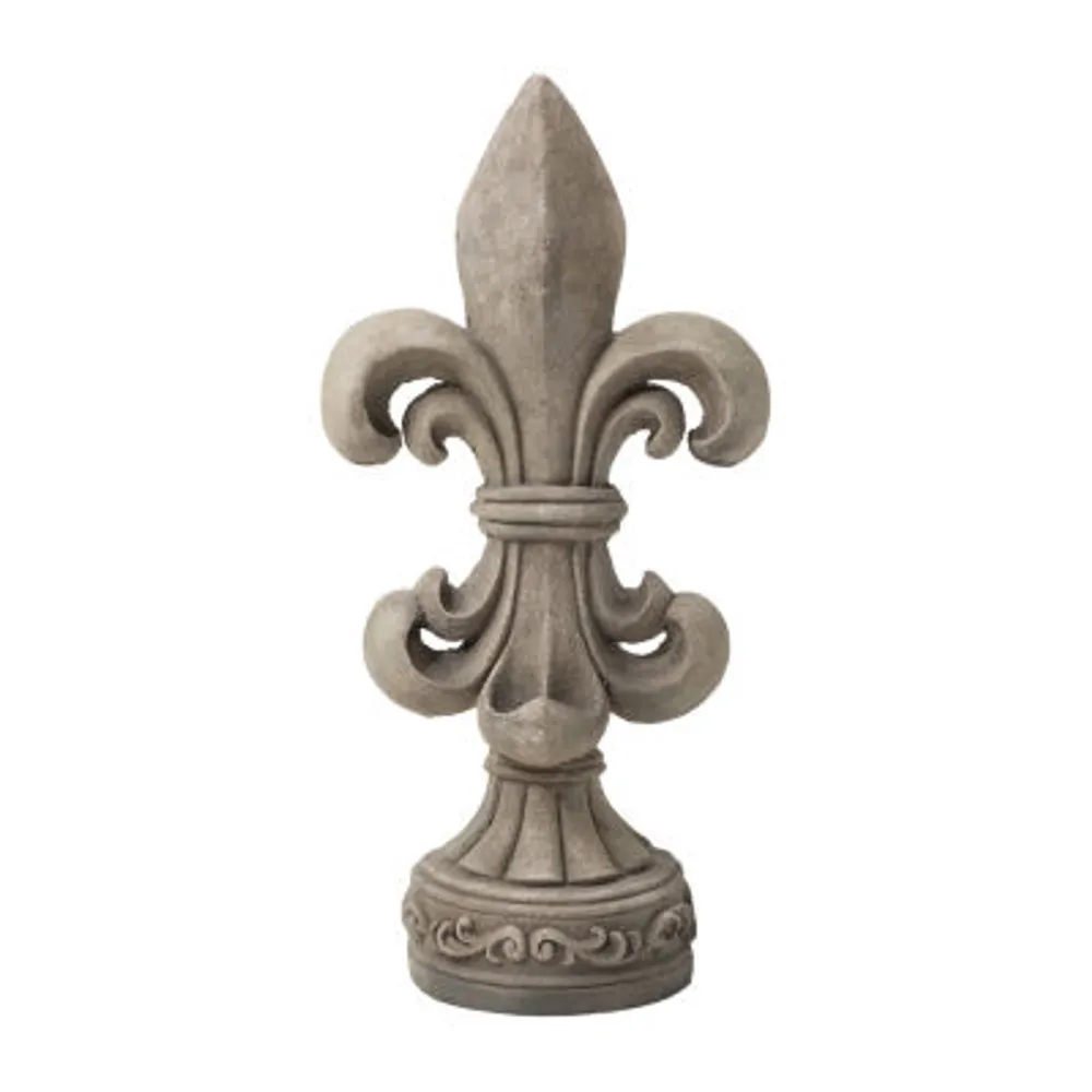 Glitzhome 27.25"H Mgo Fleur De Lis Garden Figurine