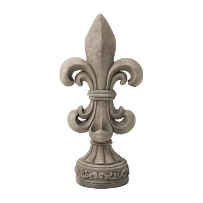 Glitzhome 27.25"H Mgo Fleur De Lis Garden Figurine