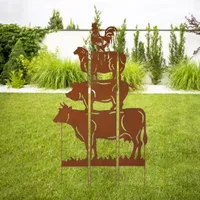 Glitzhome 3 Pieces Animals 3-pc. Metal Yard Stake