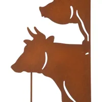 Glitzhome 3 Pieces Animals 3-pc. Metal Yard Stake