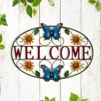 Glitzhome Outdoor Butterfly Solid Metal Wall Art