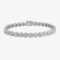 Diamond Blossom 5 CT.T.W. Natural Diamond 14K White Gold Tennis Bracelet