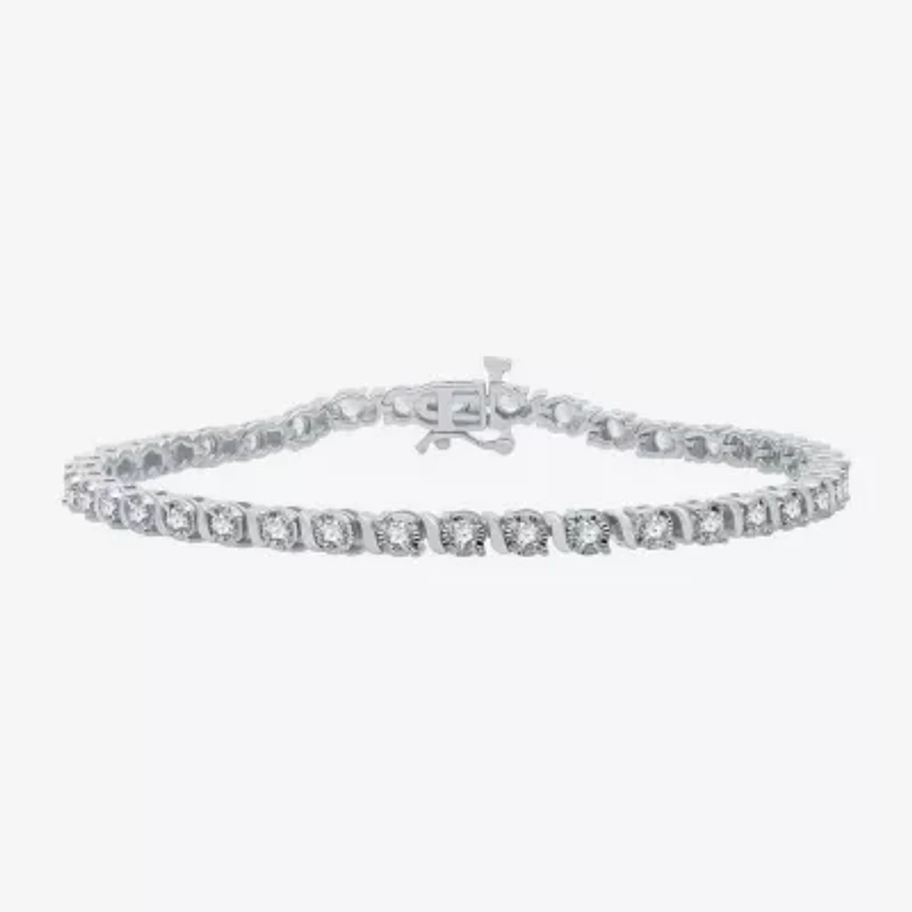 2 CT. T.W. Natural White Diamond 10K White Gold 7.5 Inch Tennis Bracelet