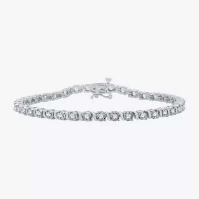 2 CT. T.W. Natural White Diamond 10K White Gold 7.5 Inch Tennis Bracelet