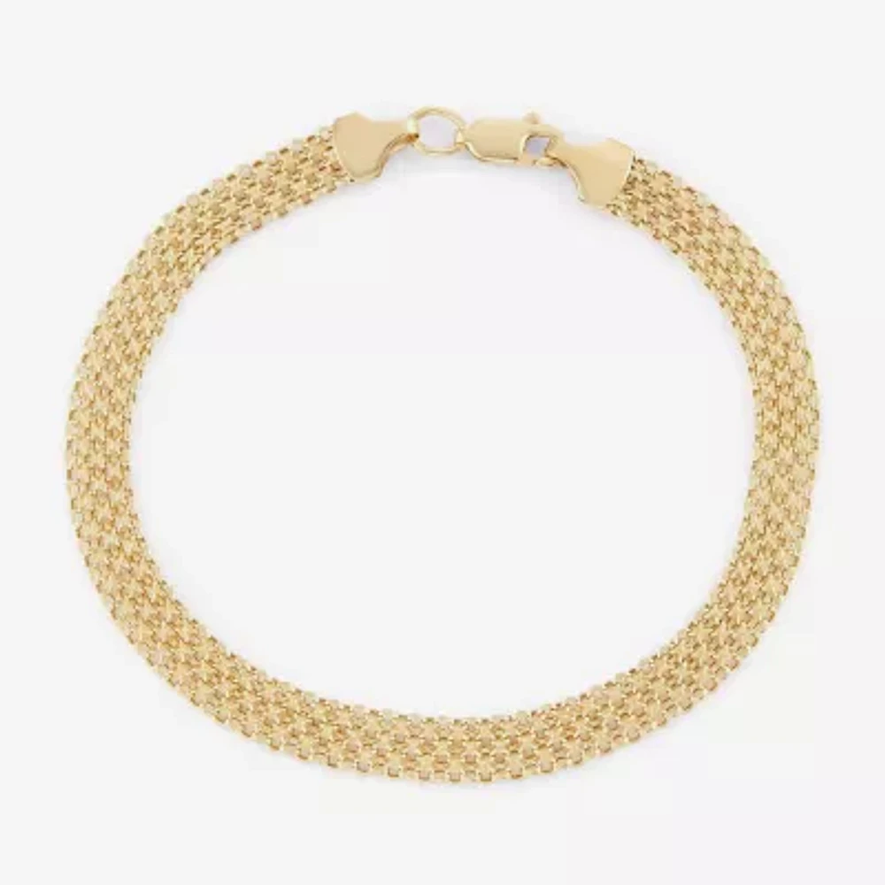 10K Gold 8 Inch Hollow Link Chain Bracelet