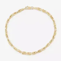 10K Gold 7.25 Inch Hollow Byzantine Chain Bracelet