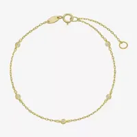 10K Gold 10 Inch Solid Cable Ankle Bracelet