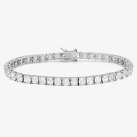 DiamonArt® White Cubic Zirconia Sterling Silver 7.25 Inch Tennis Bracelet