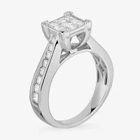 1 CT.T.W. Natural Diamond Engagement Ring 10K White Gold