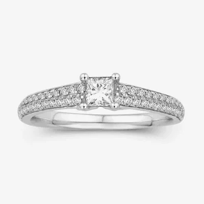 5/8 CT.T.W. Natural Princess-Cut Diamond Ring