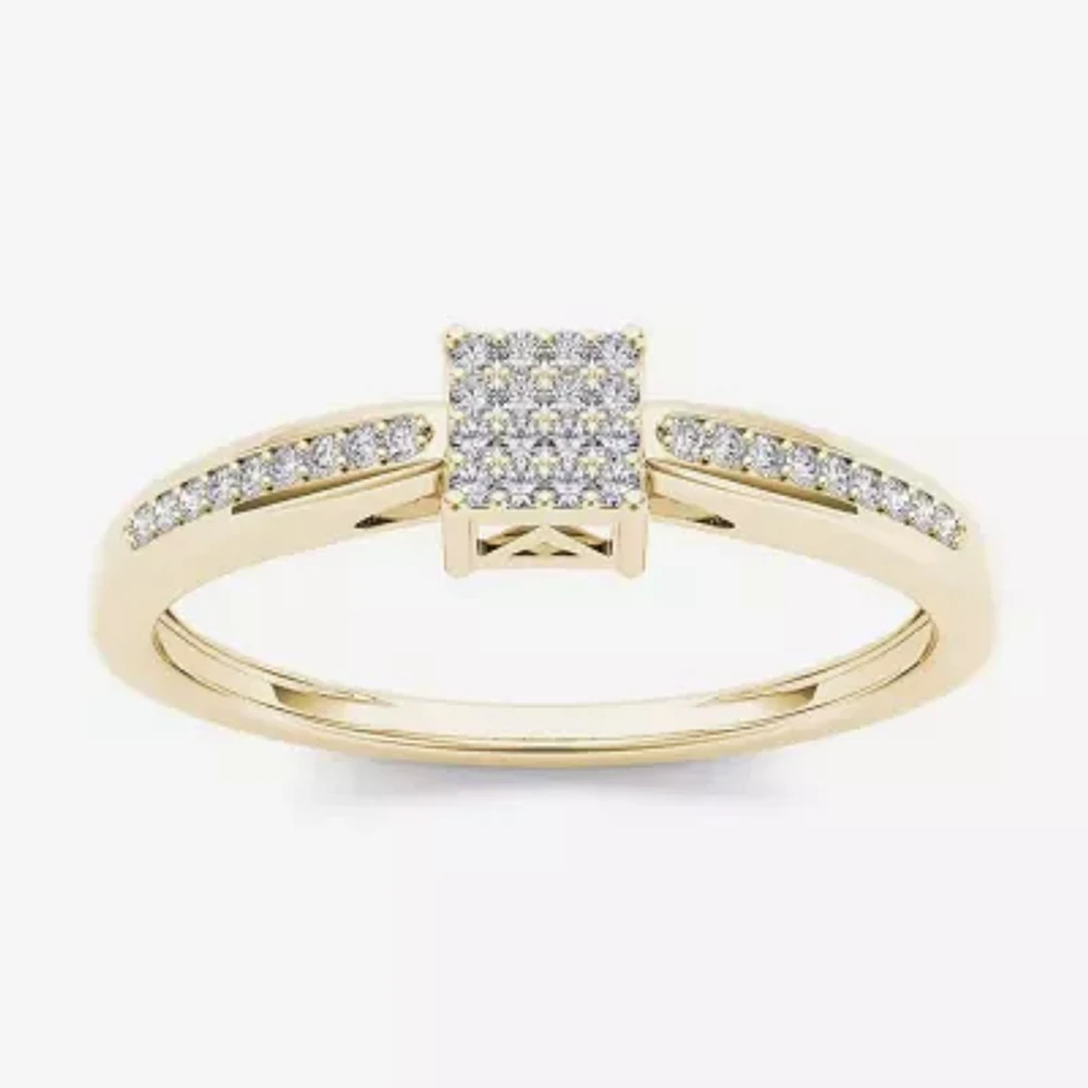 1/10 CT.T.W. Natural Diamond 10K Yellow Gold Engagement Ring