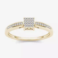 1/10 CT.T.W. Natural Diamond 10K Yellow Gold Engagement Ring