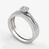 1/ CT.T.W. Natural Diamond 10K White Gold Engagement Ring