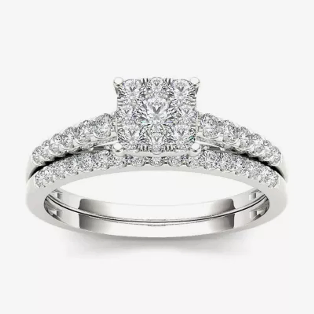 1/2 CT.T.W. Natural Diamond 10K White Gold Engagement Ring