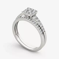 1/2 CT.T.W. Natural Diamond 10K White Gold Engagement Ring